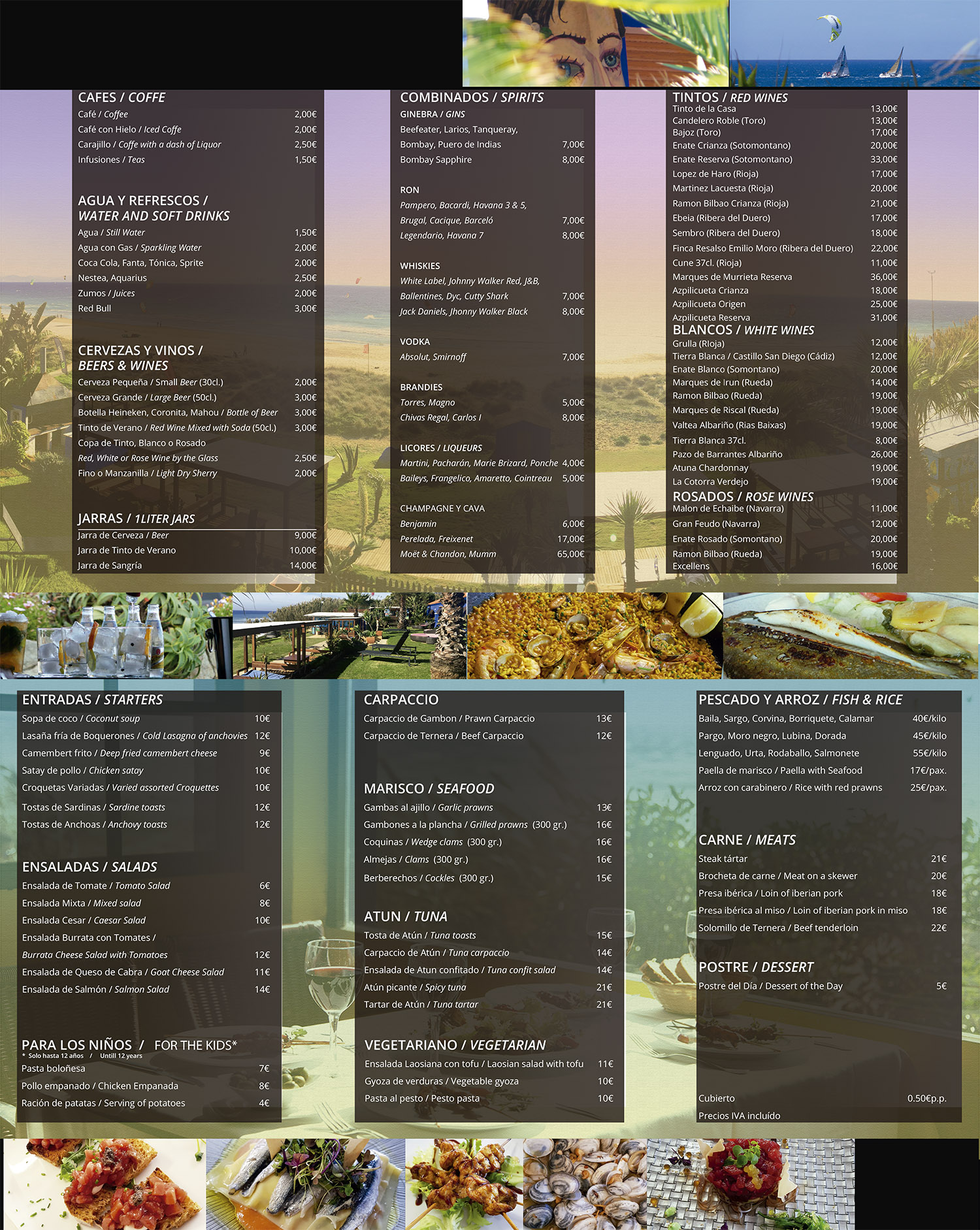 Menu Hotel En Tarifa Hotel Arte Vida Tarifa